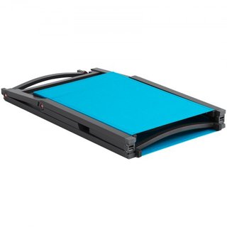 Sillón Chaise Lounge Exterior, Sillón de Patio de Aluminio con Ajuste de 5 Posiciones, Sillón Reclinable Plegable para la Piscina y Sillón de Tanning Plano Completo para Patio, Playa, Piscina, Azul