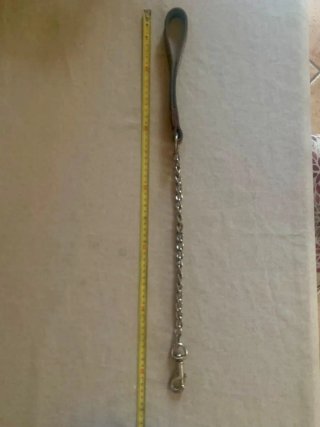 Guinzaglio cane pelle e catena