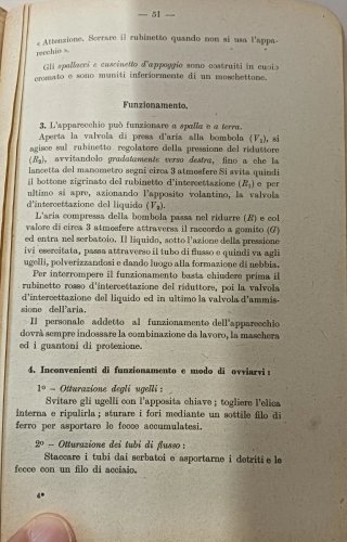 Istruzione sull'impiego della nebbia artificiale