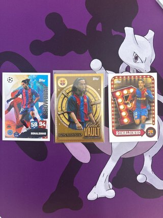 3 Cromos Ronaldinho Topps Gold Vault