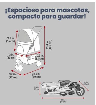 Carro para perro Trixie gris y negro