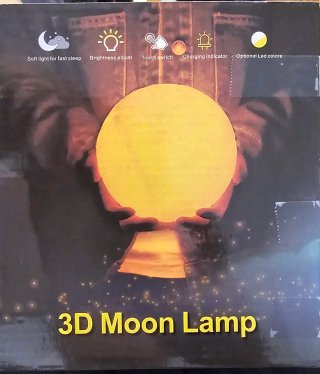 Lámpara Luna 3D Papel y Madera