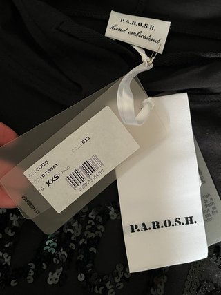 P.A.R.O.S.H. Maxi T-shirt cappuccio e paillettes