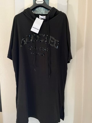 P.A.R.O.S.H. Maxi T-shirt cappuccio e paillettes