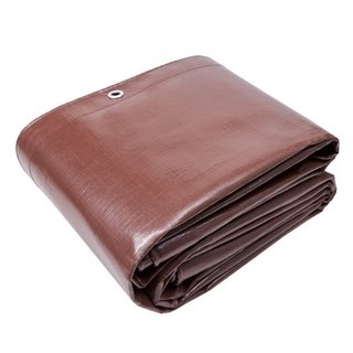 Tarp 609.6 x 1219.2 cm 0.41 mm Extra Grueso, Cubierta de Plástico Poliéster Impermeable, Lona Multiusos para Exterior con Ojetes y Bordes Reforzados para Camión, RV, Barco, Camping (Marrón)