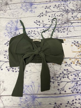 Top verde anudado talla única