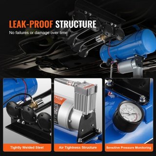 Kit di corni per treno, kit di corni ad aria con 4 trombe, corni per camion da 150 dB, compressore d'aria 12V 120 psi, serbatoio da 1,6 gal/6 L con manometro per qualsiasi veicolo...