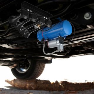 Kit di corni per treno, kit di corni ad aria con 4 trombe, corni per camion da 150 dB, compressore d'aria 12V 120 psi, serbatoio da 1,6 gal/6 L con manometro per qualsiasi veicolo...