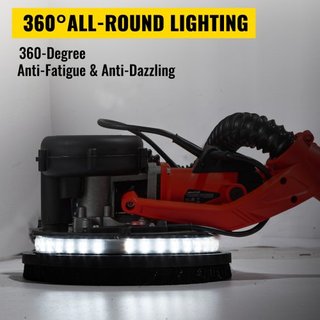 Lijadora de Paneles de Yeso 750W, Lijadora Eléctrica de Paneles de Yeso, Lijadora de Sheetrock Plegable, con Mango Telescópico, Lijadora Eléctrica, Velocidad Variable 800-1750 RPM, Lijadora de Par...