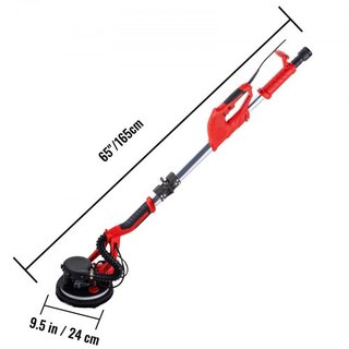 Lijadora de Paneles de Yeso 750W, Lijadora Eléctrica de Paneles de Yeso, Lijadora de Sheetrock Plegable, con Mango Telescópico, Lijadora Eléctrica, Velocidad Variable 800-1750 RPM, Lijadora de Par...