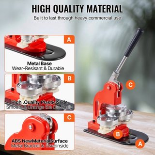 Máquina de Hacer Botones, Kit de Prensa de Insignias de 58 mm (2.25 pulgadas), Regalos DIY para Niños, Suministros para Hacer Botones con 500 piezas de Piezas de Botón y Cortador Circular y Libro ...
