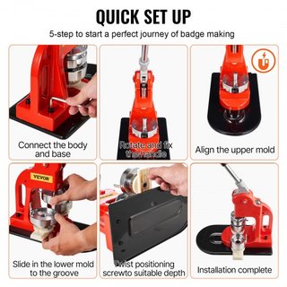 Máquina de Hacer Botones, Kit de Prensa de Insignias de 58 mm (2.25 pulgadas), Regalos DIY para Niños, Suministros para Hacer Botones con 500 piezas de Piezas de Botón y Cortador Circular y Libro ...