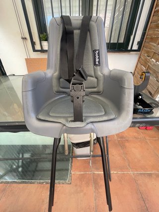 Silla bici Bobike gris. Compatible con Brompton.