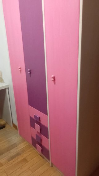 CONJUNTO ARMARIOS Y ESTANTERÍA PARED NIÑA