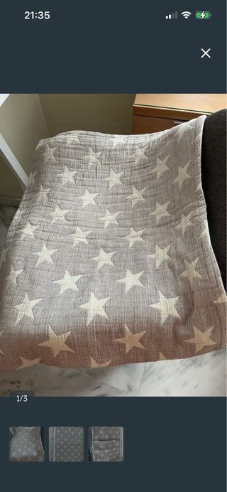 Manta estrellas y 2 fundas de cojin cama 90 cm
