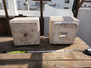 2 Macetas de piedra beige y gris