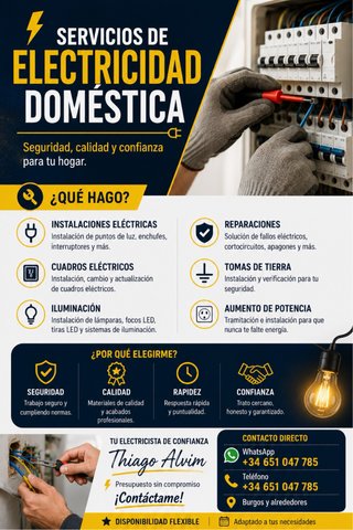 Electricista de confianza en Burgos y alrededor