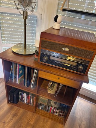 Mueble Auxiliar Madera Vinilos y CDs