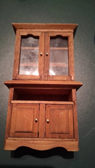 Mueble Casa Muñecas Madera Vitrina Puertas