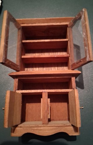 Mueble Casa Muñecas Madera Vitrina Puertas