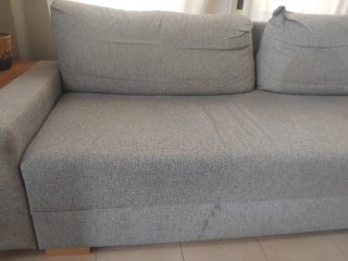 Sofá cama  gris de tela