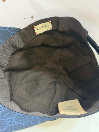 Berretto Gucci GG Nero con Strisce Rosse e Blu