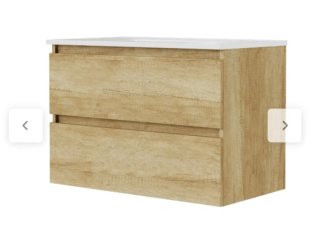 Mueble de baño madera y blanco
