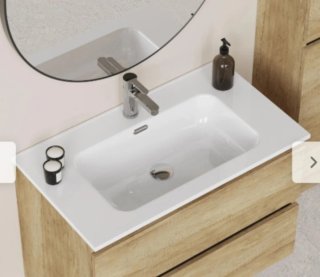 Mueble de baño madera y blanco