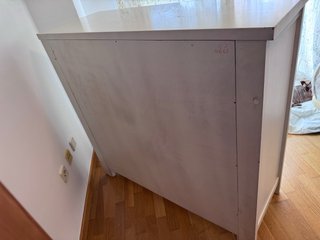 Cómoda de madera maciza blanca