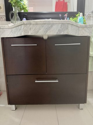Mueble de baño madera con espejo