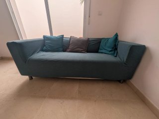 Sofá de 2 plazas blanco de piel