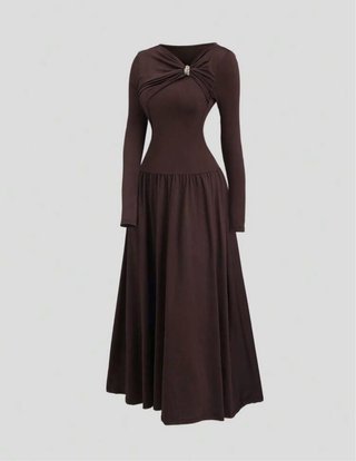 Vestido elegante marrón