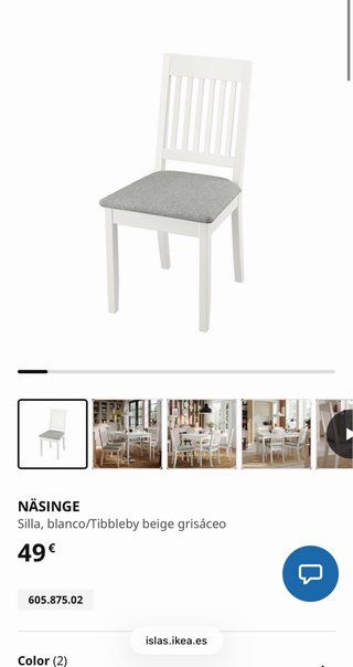 Mesa comedor redonda + 4 sillas IKEA