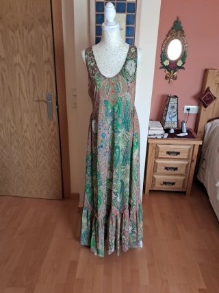 Vestido largo estampado multicolor