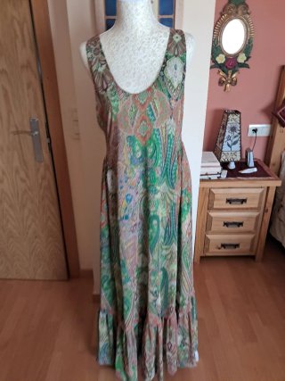 Vestido largo estampado multicolor