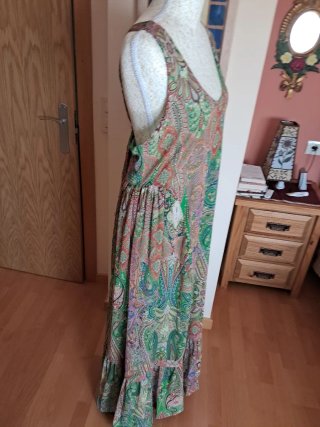 Vestido largo estampado multicolor