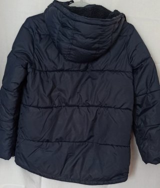 Parka azul con capucha y borrego T 11-12