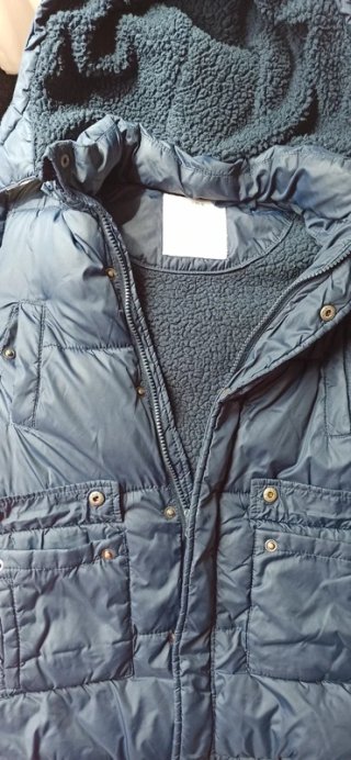 Parka azul con capucha y borrego T 11-12