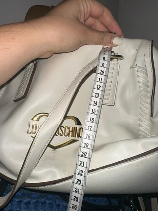 Borsa Love Moschino bianca con cuore oro