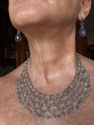 Pendientes de Amatista Natural y Plata Tibetana