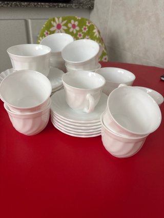 Juego 6 tazas café y 6 tazas leche