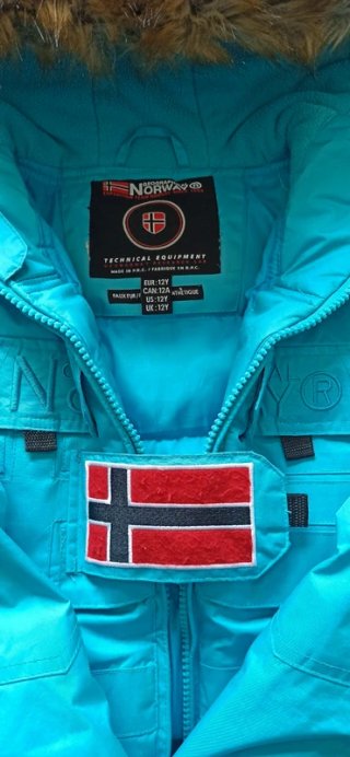Giubbotto Norway Taglia 12 Azzurro Turchese