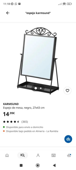 Espejo de mesa Karmsund Ikea