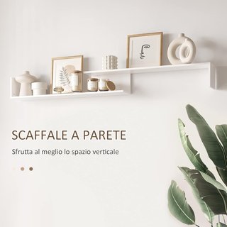 Mueble de TV con estante de pared, estantes abiertos y armario de madera, mueble de TV moderno para sala de estar y dormitorio, blanco y marrón