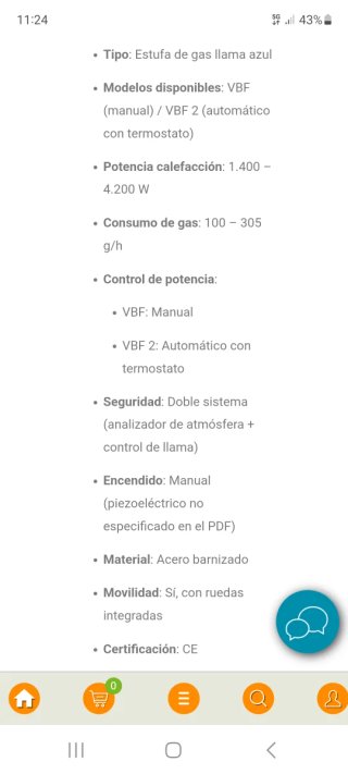 Estufa de gas DeLonghi blanca