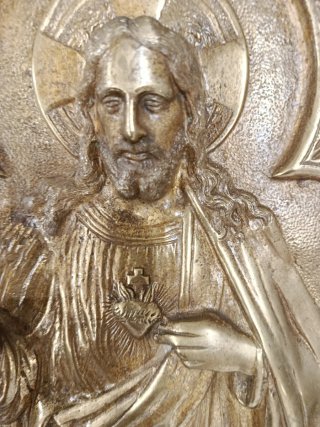 Cuadro de Bronce Sagrado Corazón