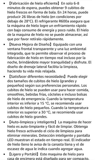 Máquina de Hielo 12kg/24h para casa