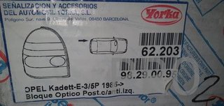 piloto opel kadet izquierdo yorka