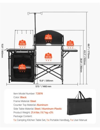 Mesa Cocina Camping Plegable