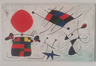 Cuadro estilo Miró multicolor